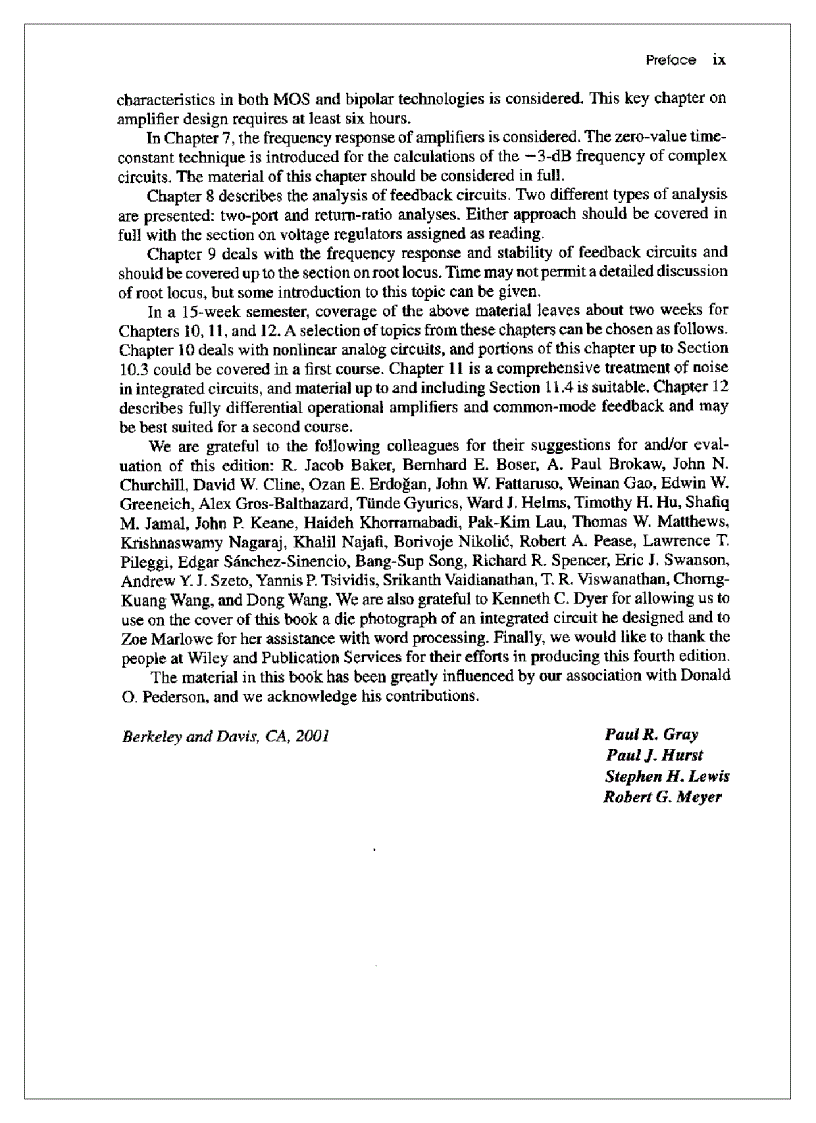 image for page Analysis and Design of Analog Integrated Circuits 4th Edition