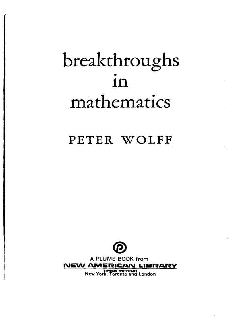 image for page Breakthroughs in Mathematics