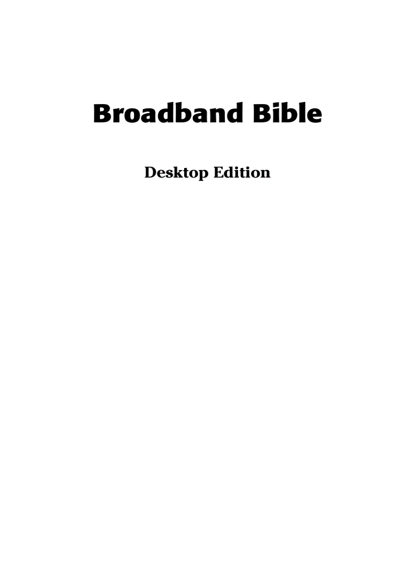 Broadband Bible Desktop Edition