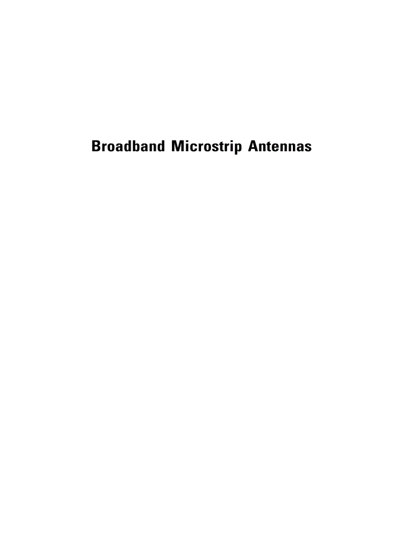 Broadband Microstrip Antennas