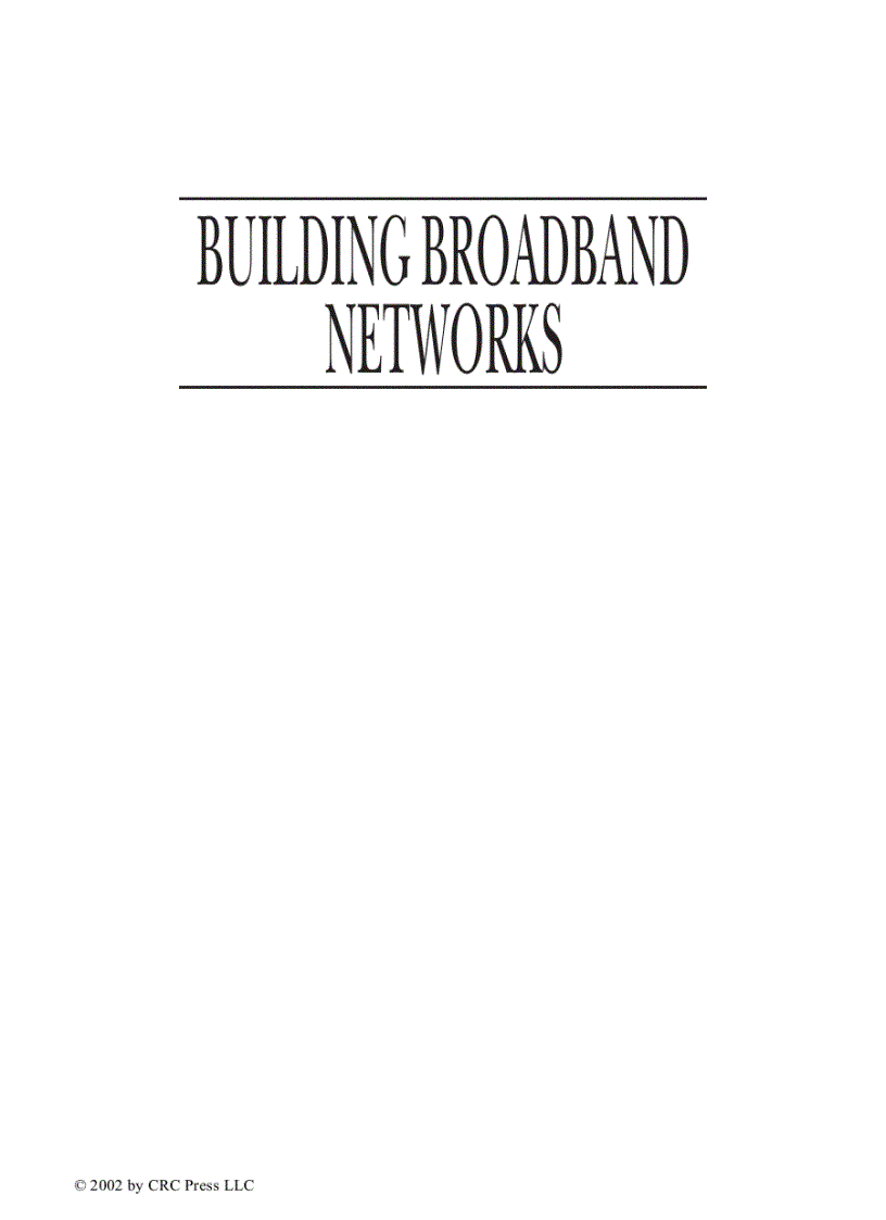 Building Broadband Networks 1