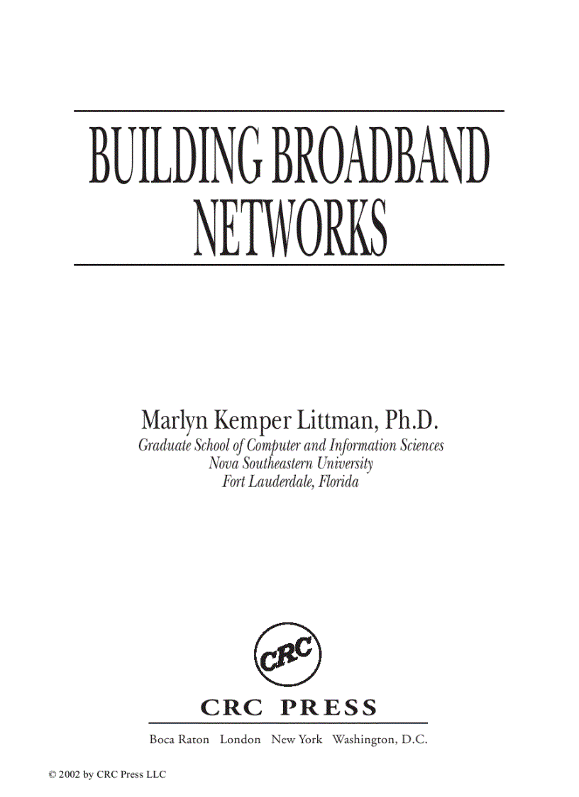Building Broadband Networks 1