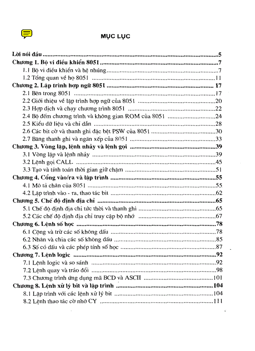 Cấu trúc và lập trình Họ vi điều khiển 8051