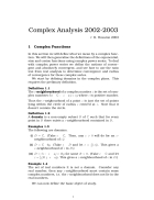 Complex Analysis 2002 2003