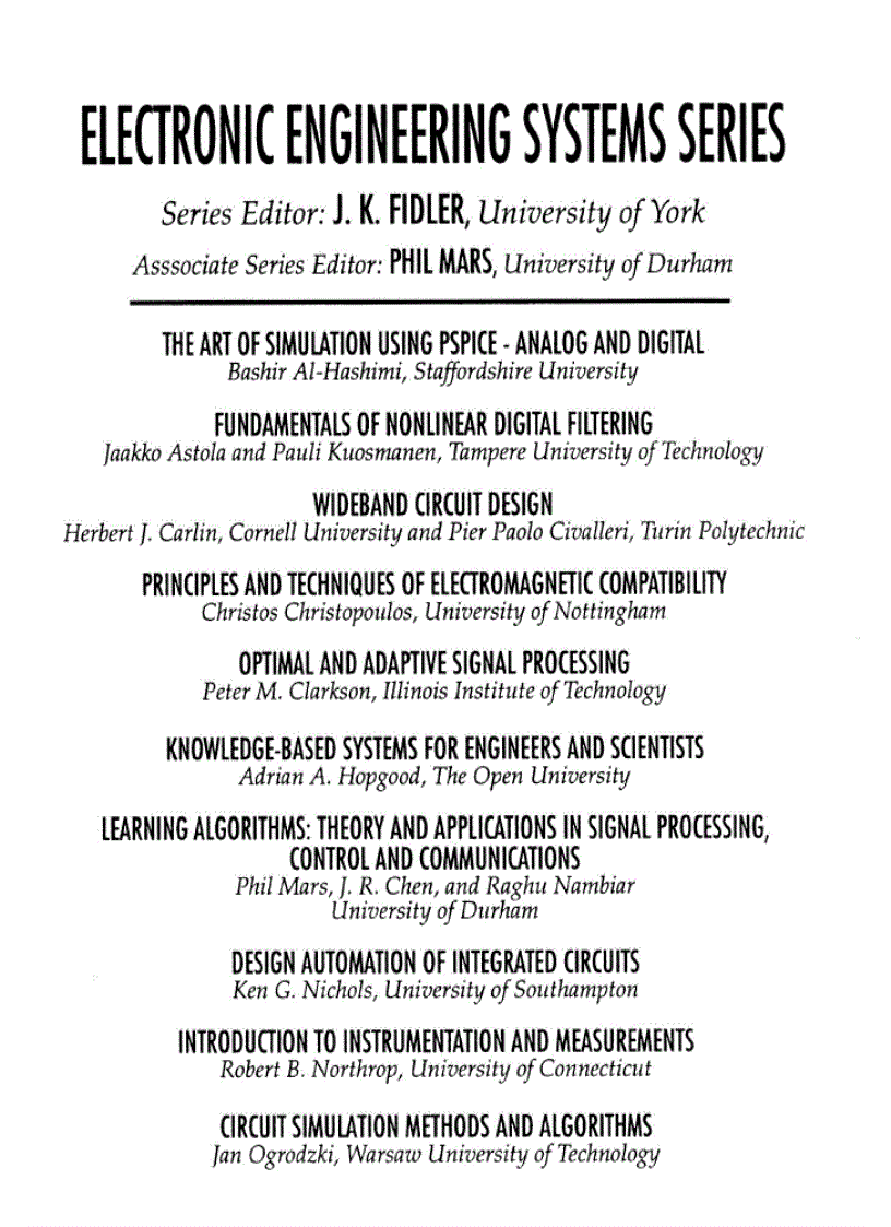 image for page Continuous Time Active Filter Design