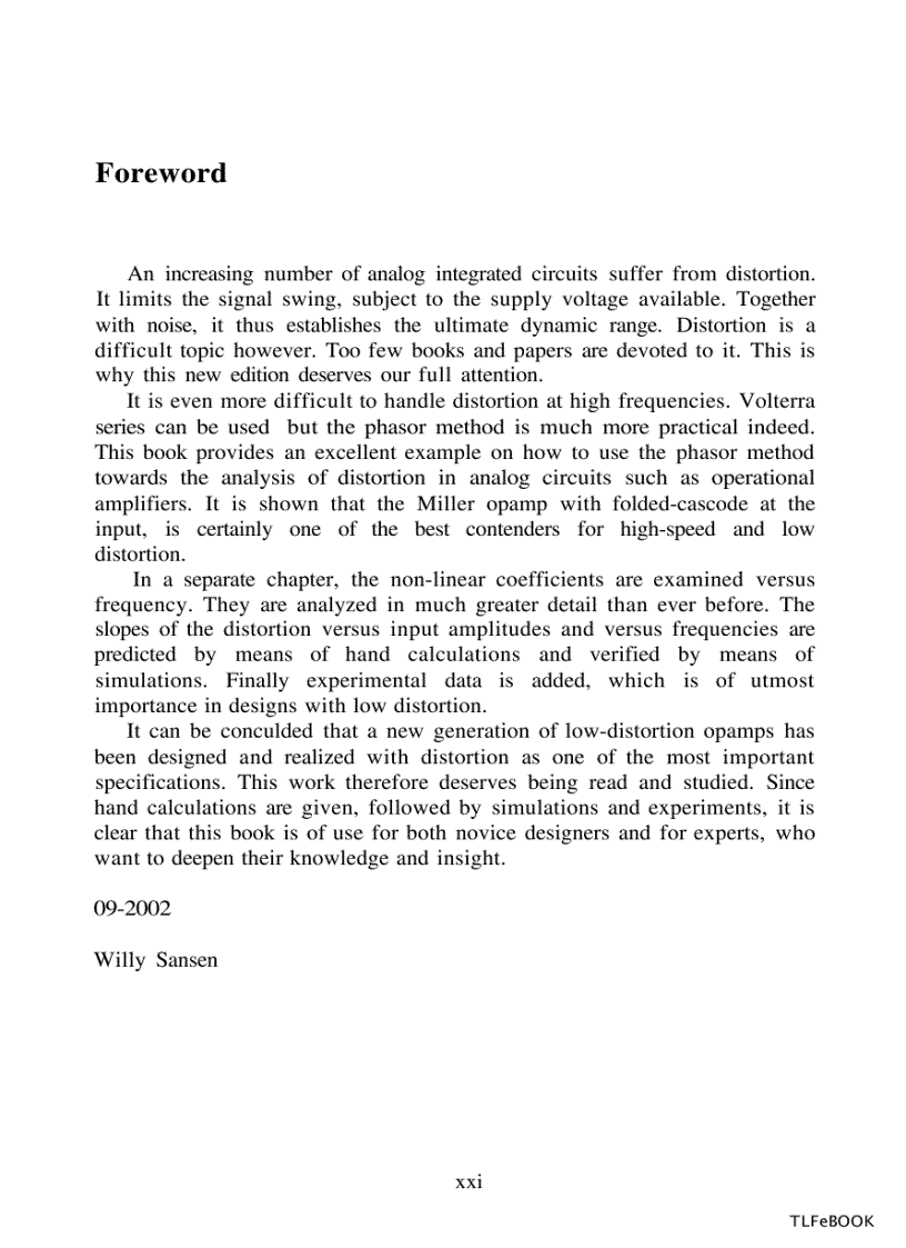 image for page Design Criteria for Low Distortion in Feedback Opamp Circuits