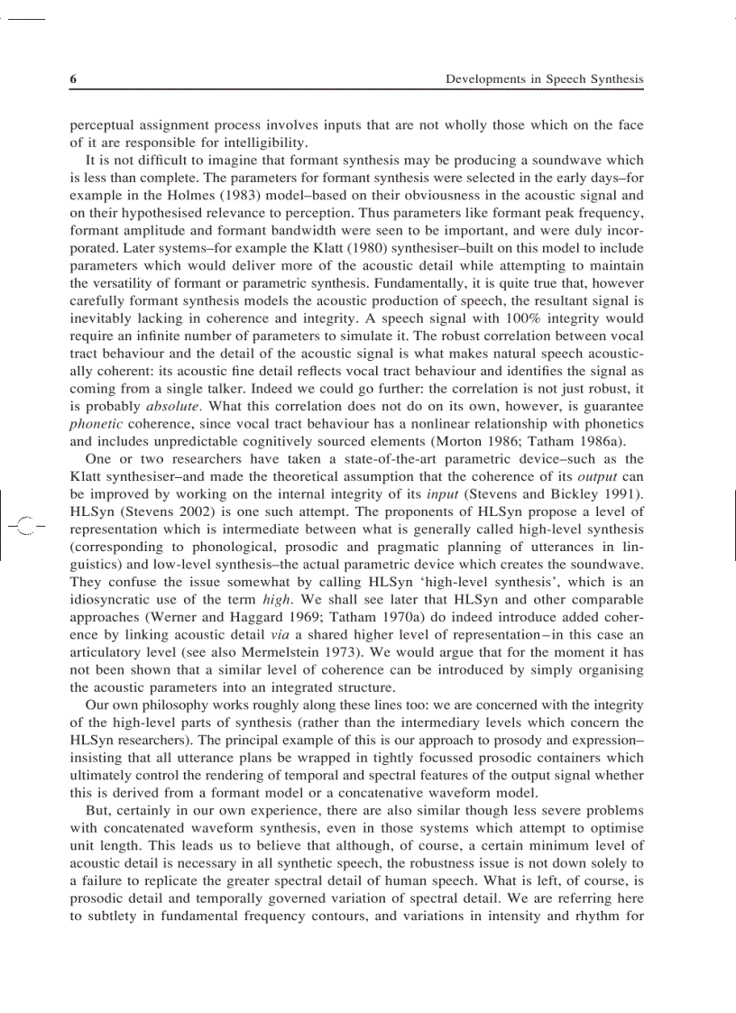 image for page Developments in Speech Synthesis 2005