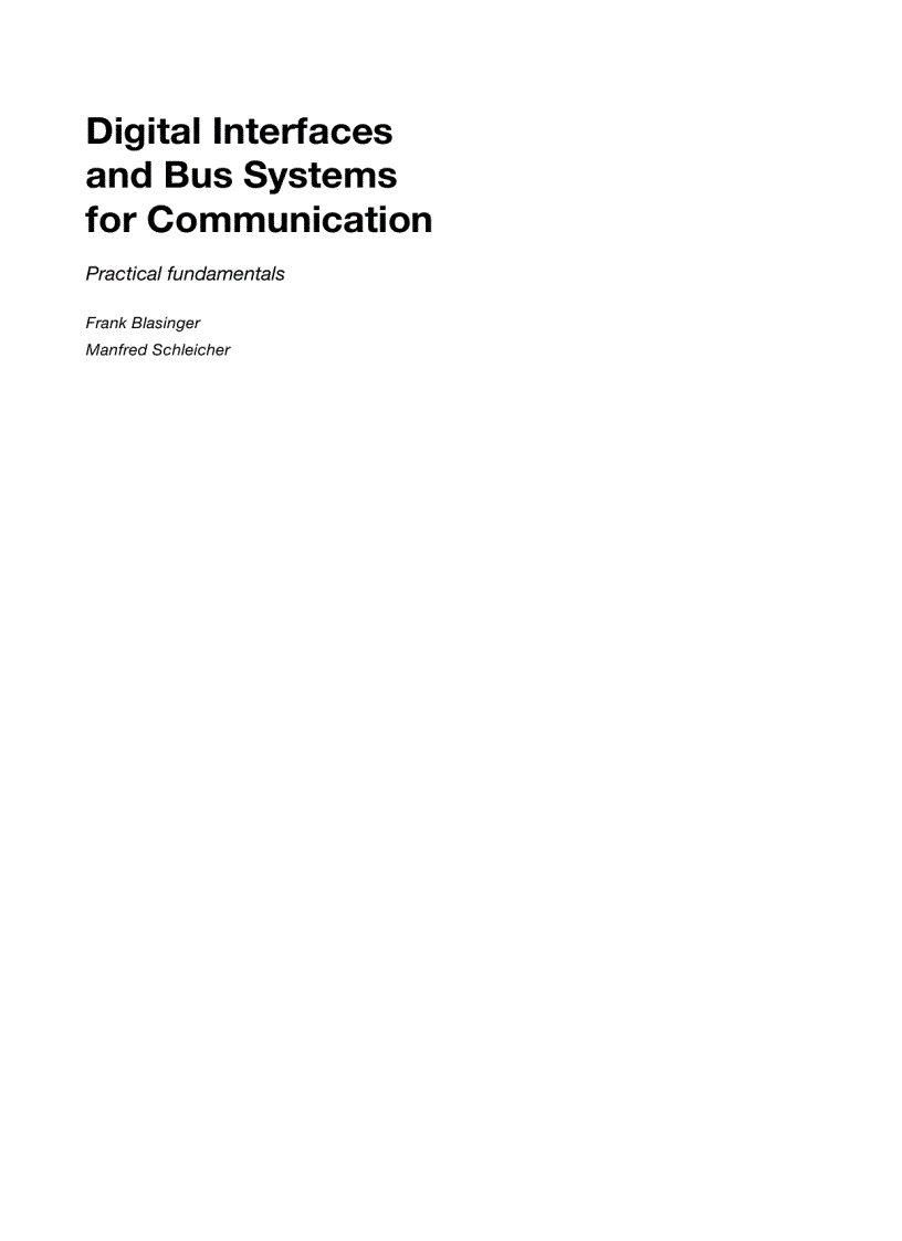 image for page Digital Interfaces and Bus Systems for Communication