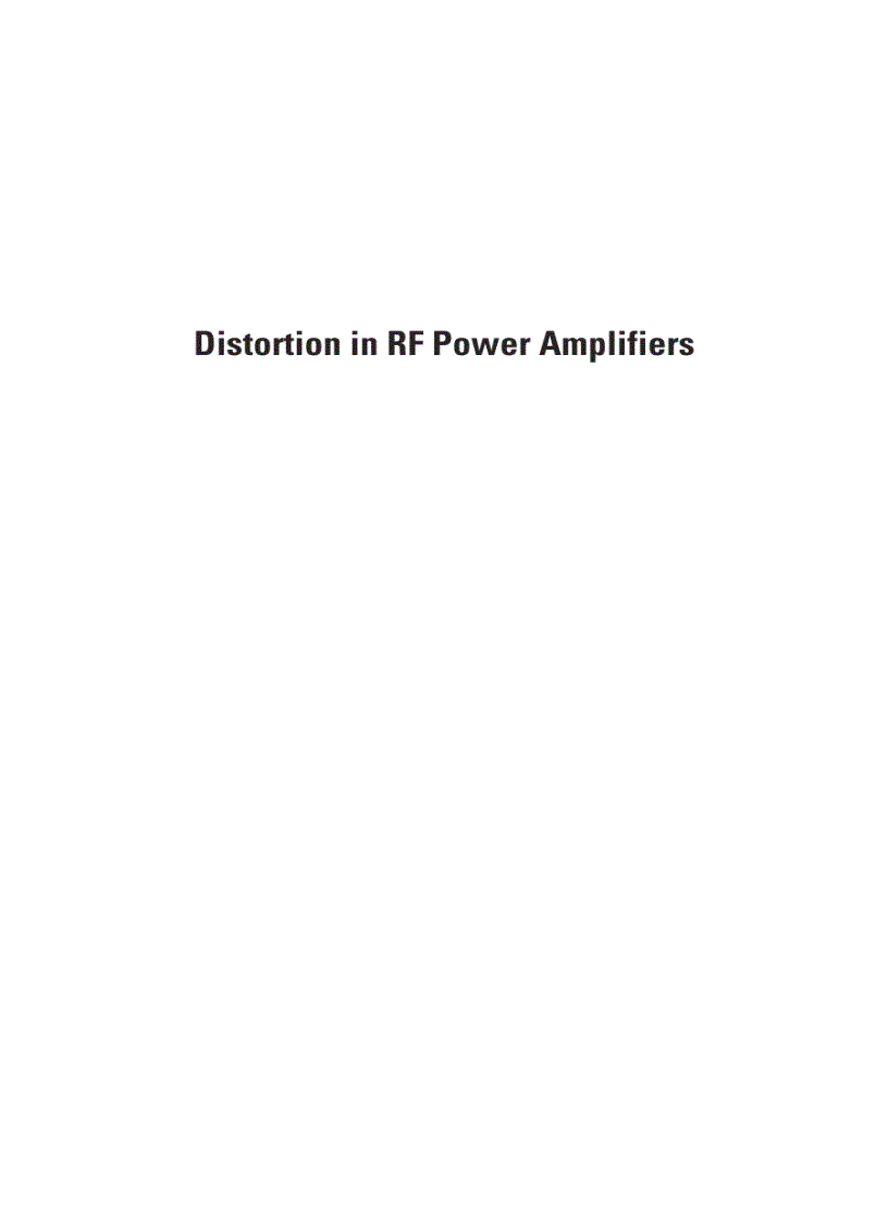 image for page Distortion in RF Power Amplifiers