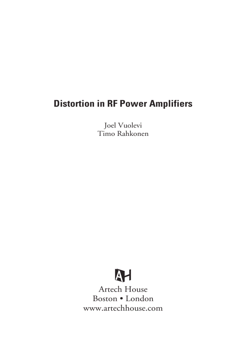 image for page Distortion in RF Power Amplifiers