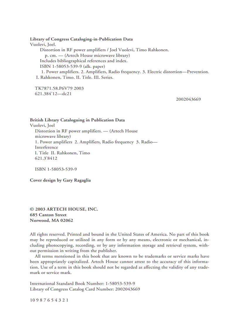image for page Distortion in RF Power Amplifiers