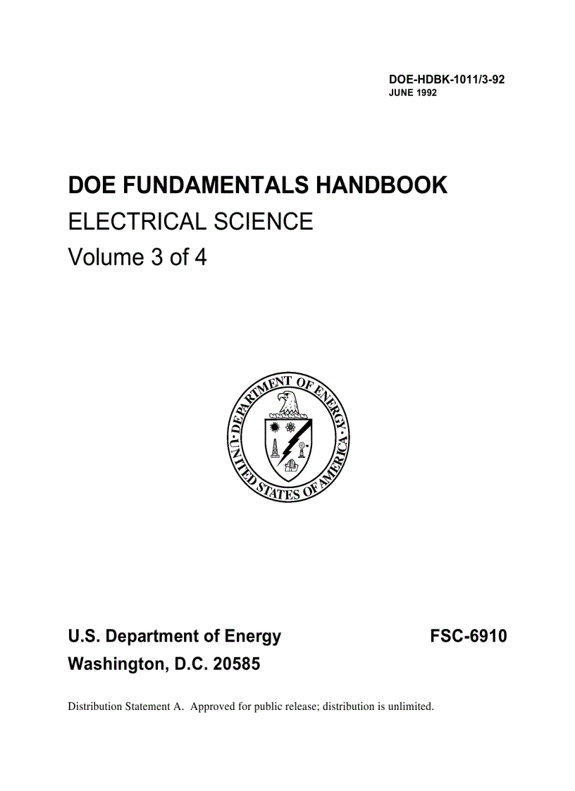 image for page DOE Fundamentals Handbook Electrical Science vol 3