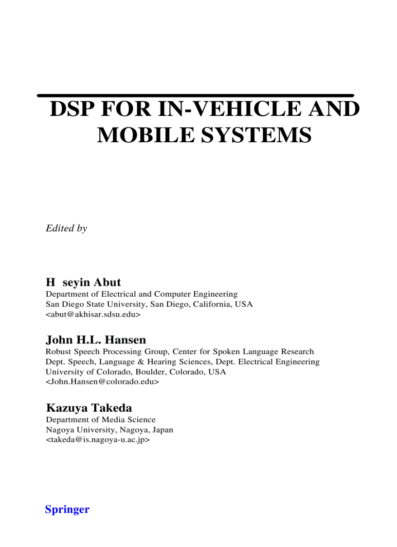image for page DSP for In Vehicle and Mobile Systems 1