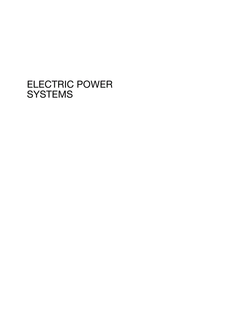 image for page Electric Power Systems Analysis and Control