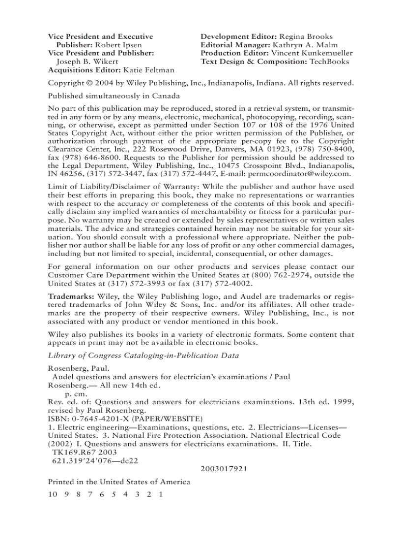 image for page Electrician s Exam Question and Answers