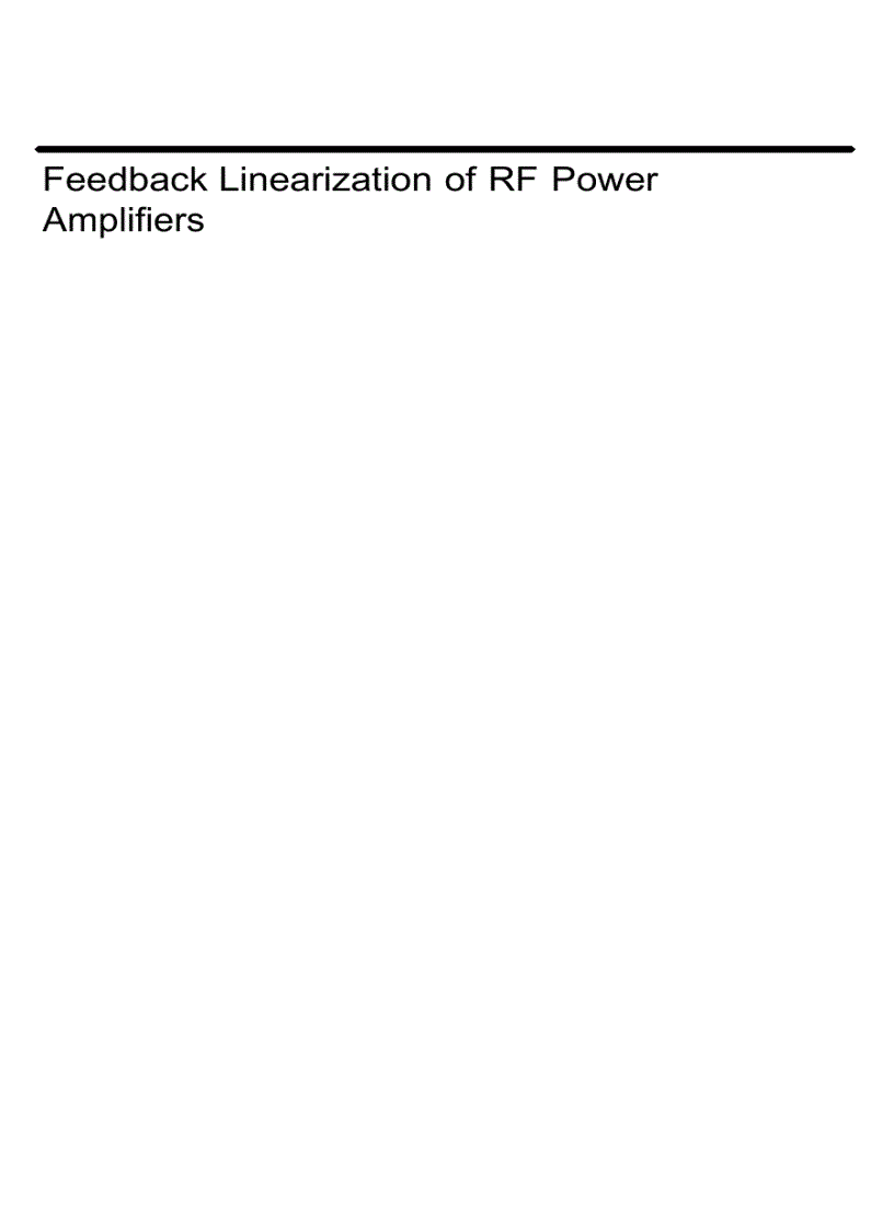 image for page Feedback Linearization of RF Power Amplifiers
