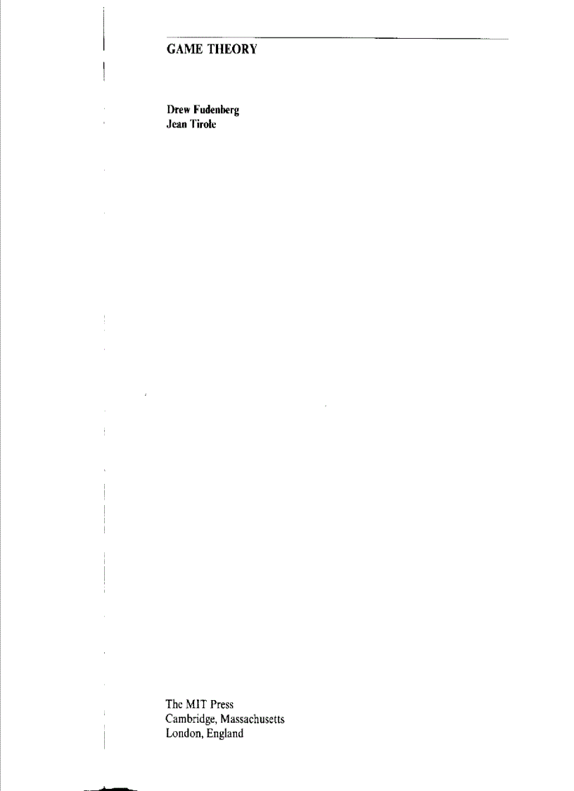 image for page Game Theory Drew Fudenberg