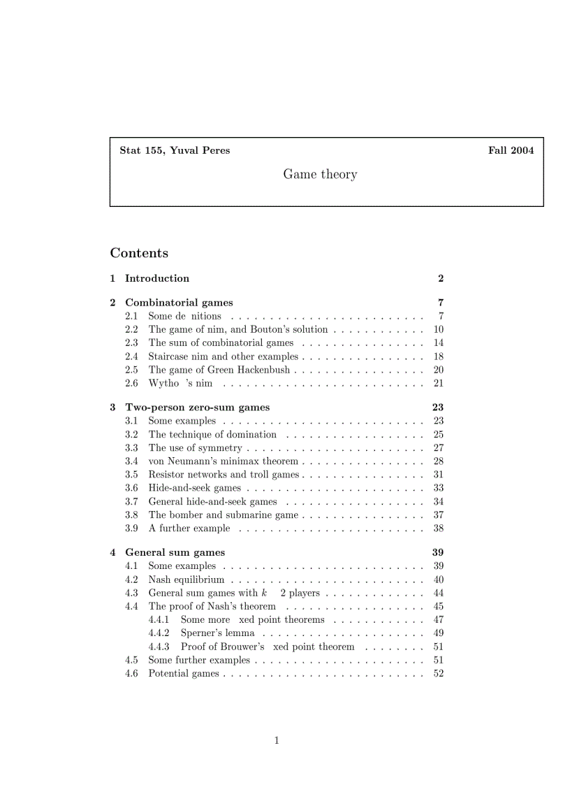 image for page Game Theory Instructor