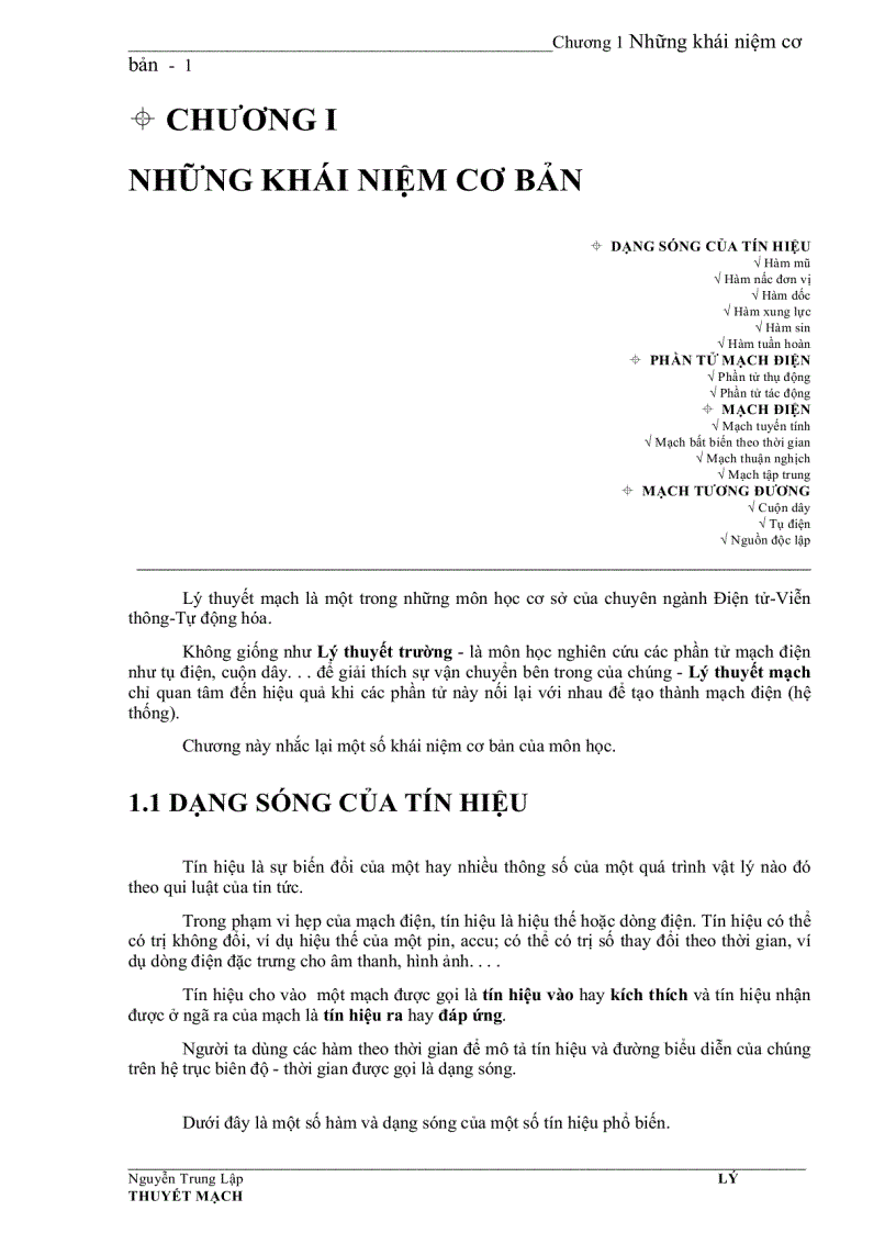 image for page Giáo Trình Lý Thuyết Mạch