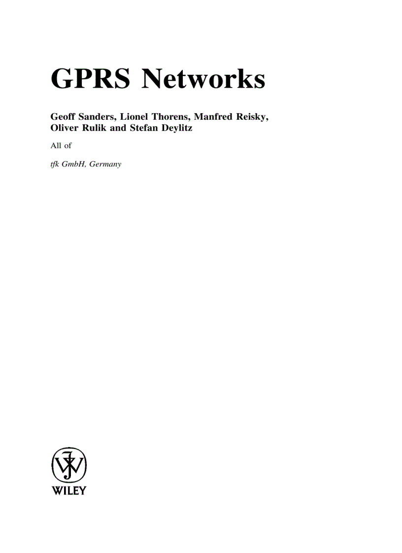 GPRS Networks