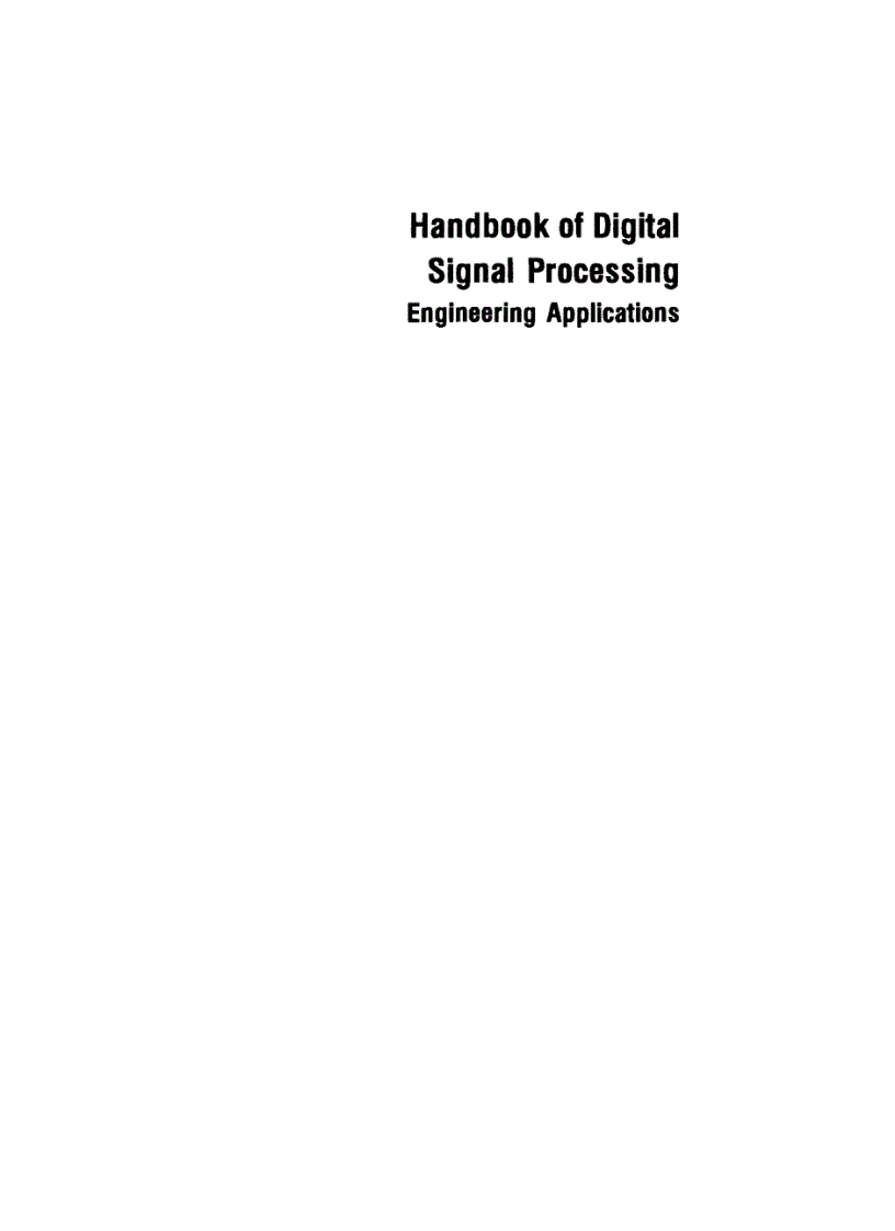 image for page Handbook of Digital Signal Processing Engineering Applications