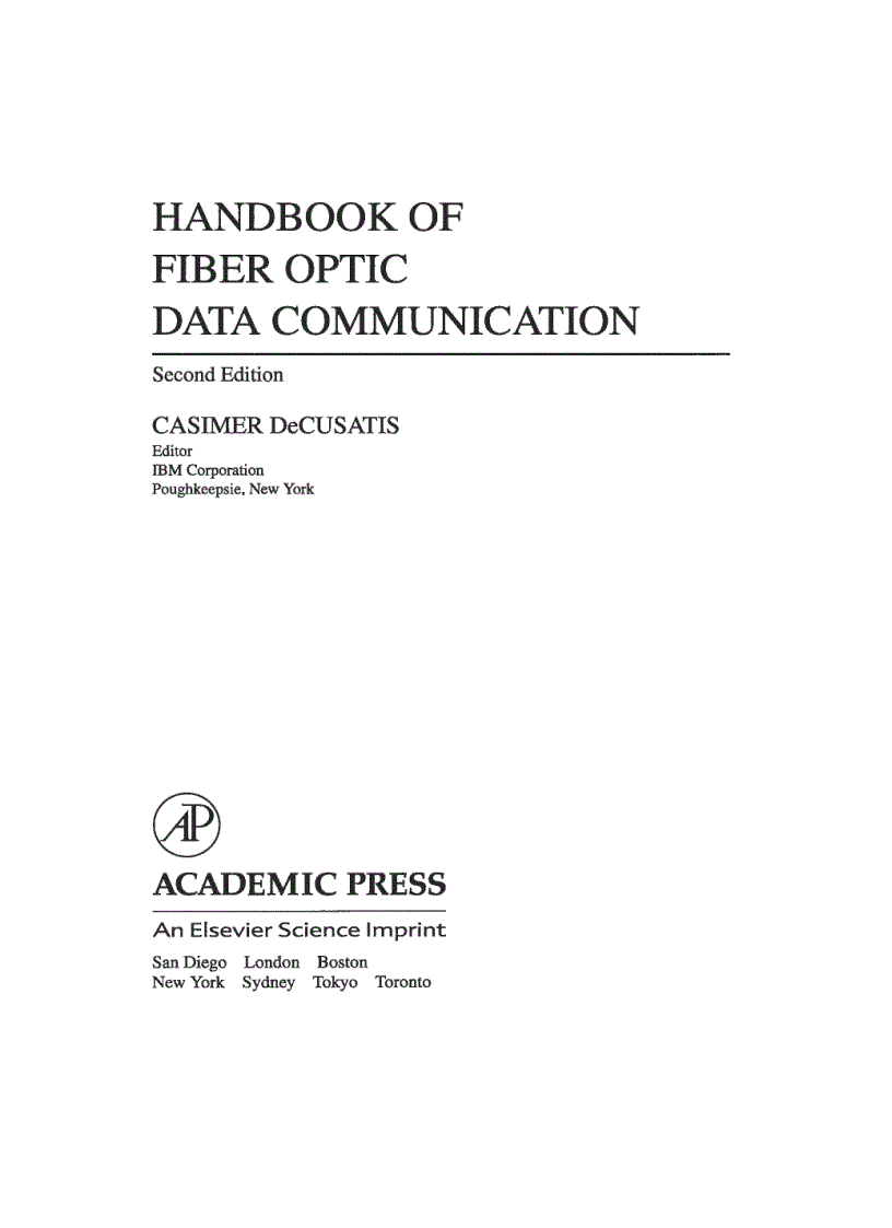 image for page Handbook of Fiber Optic Data Communication Second Edition