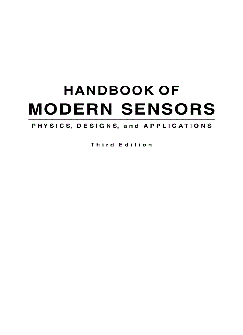 image for page Handbook of Modern Sensors Physics Designs and Applications 3rd ed