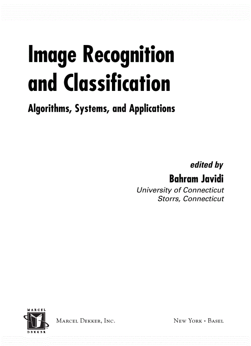 image for page Image Recognition and Classification Algorithms Systems and Applications