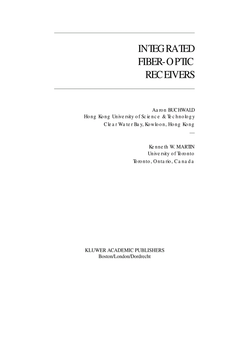 image for page Integrated Fiber Optic Receivers