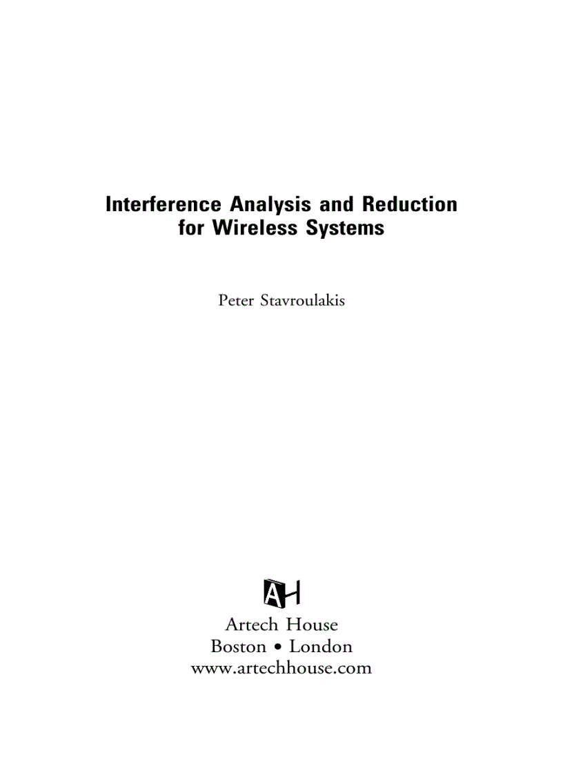 image for page Interference Analysis and Reduction for Wireless Systems