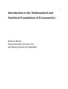 Intro to the Math and Stat Foundations of Econometrics