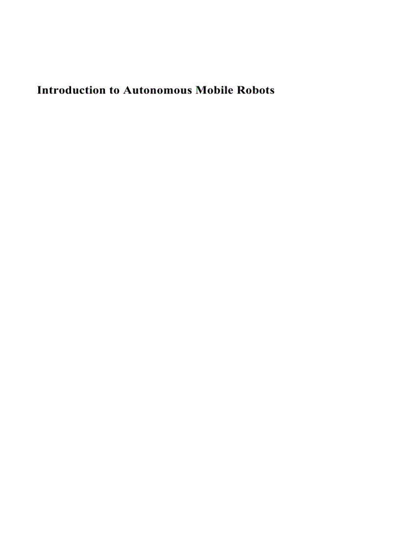image for page Introduction to Autonomous Mobile Robots