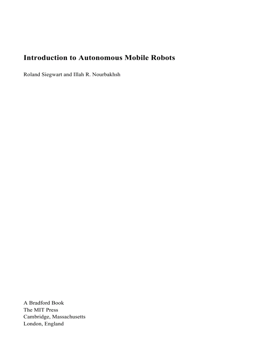 image for page Introduction to Autonomous Mobile Robots