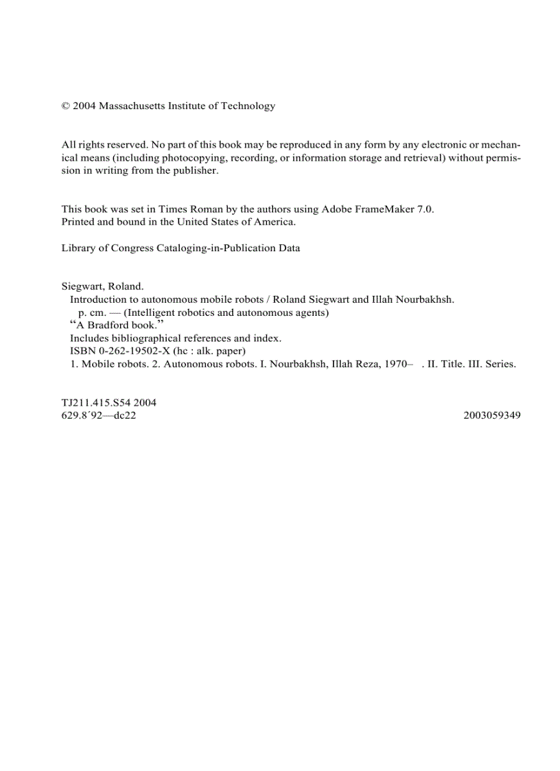 image for page Introduction to Autonomous Mobile Robots