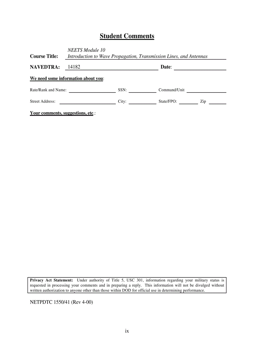 image for page Introduction to Wave Propagation Transmission Lines and Antennas