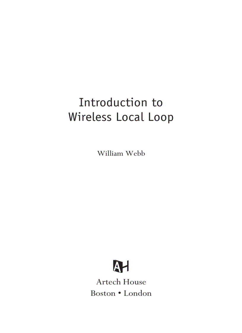 image for page Introduction to Wireless Local Loop