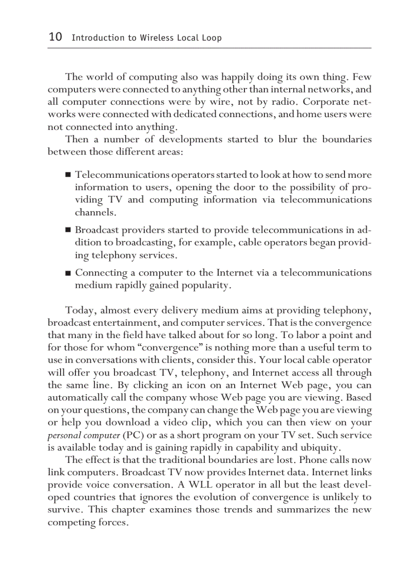 image for page Introduction to Wireless Local Loop