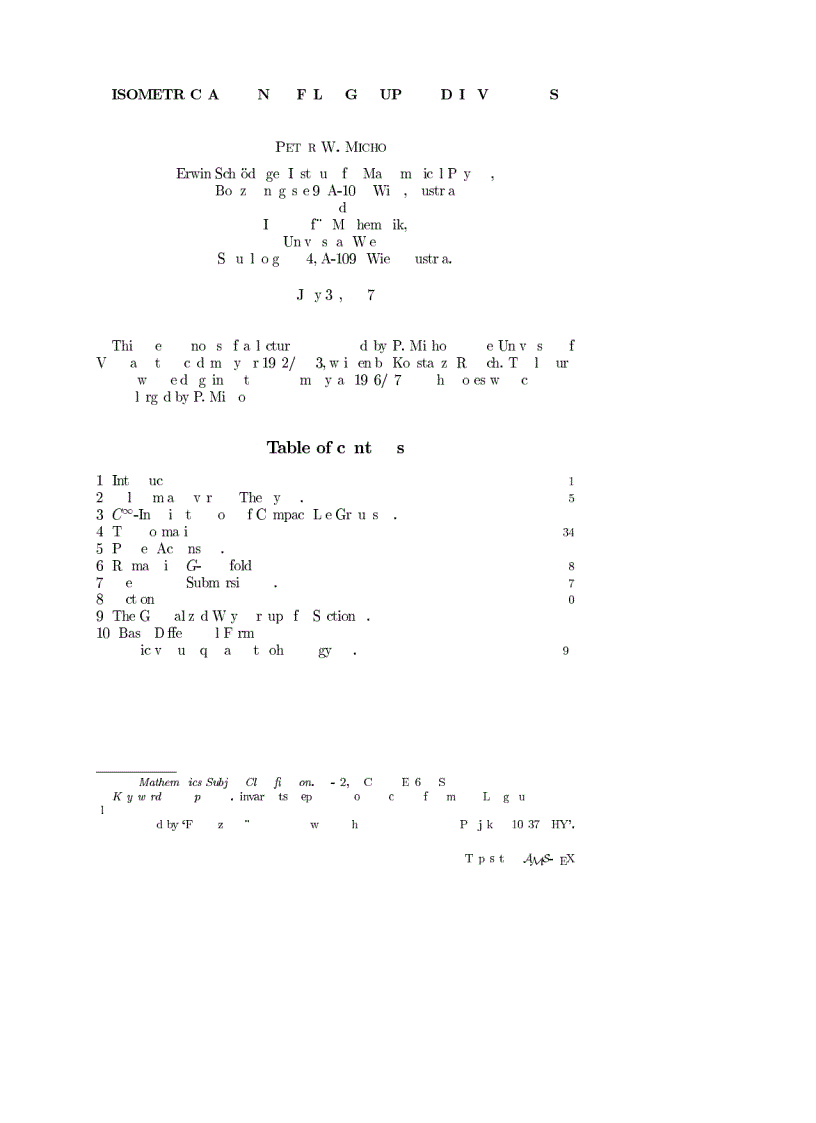 image for page Isometric Actions of Lie Groups and Invariants jnl article
