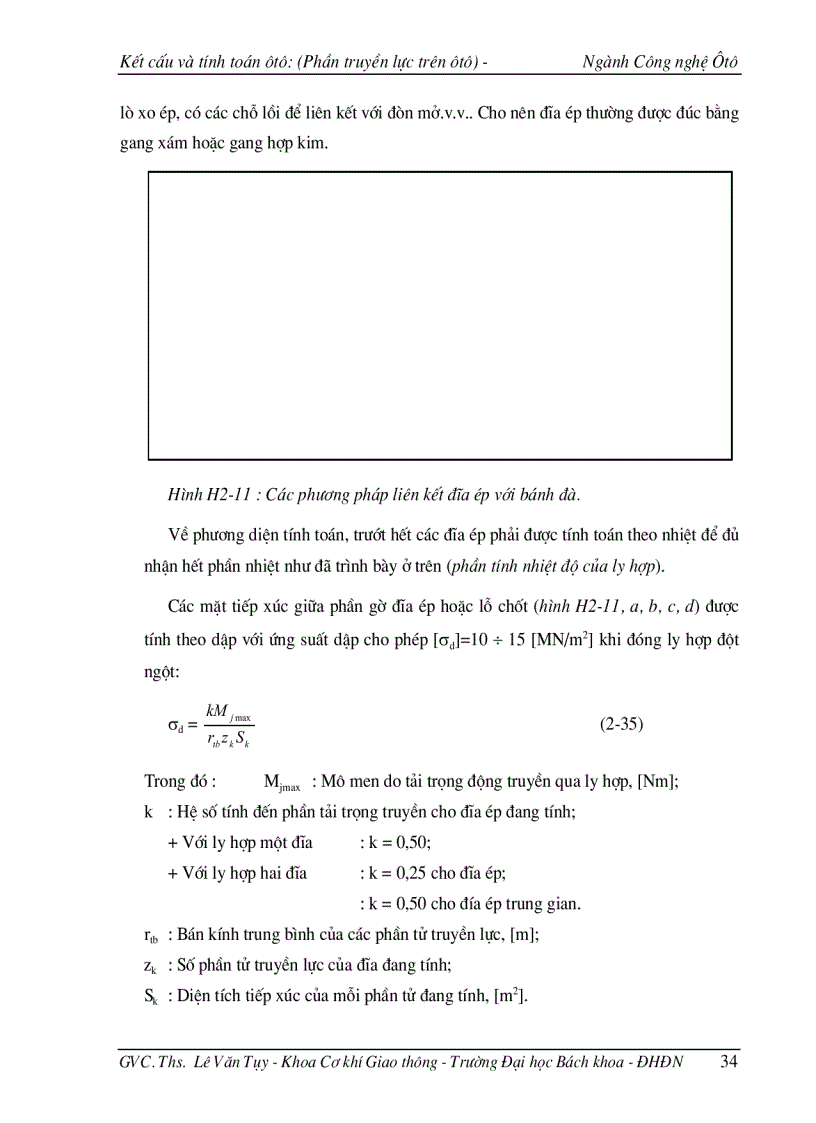 image for page Kết cấu và tính toán ôtô Phần truyền lực trên ôtô
