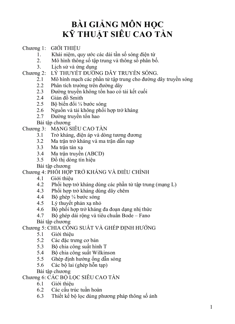 image for page Kỹ thuật siêu cao tần