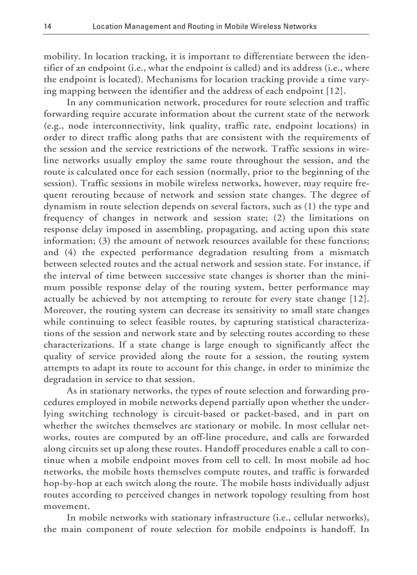 image for page Location Management and Routing in Mobile Wireless Networks