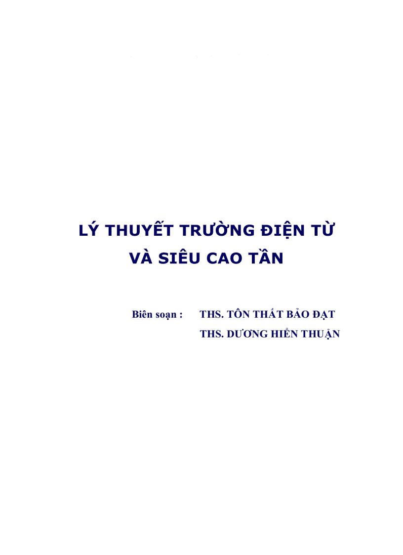 image for page Lý Thuyết Trường Điện Từ và Siêu Cao Tần