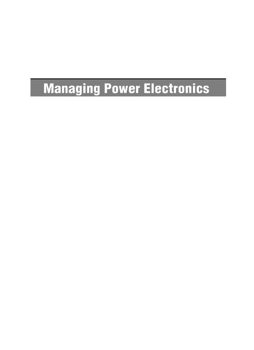 Managing Power Electronics VLSI and DSP Driven Computer Systems