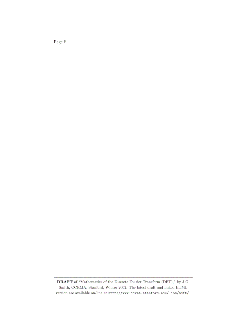 image for page Mathematics of the Discrete Fourier Transform