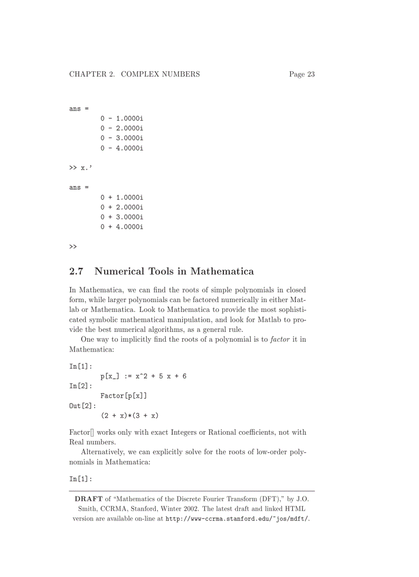 image for page Mathematics of the Discrete Fourier Transform