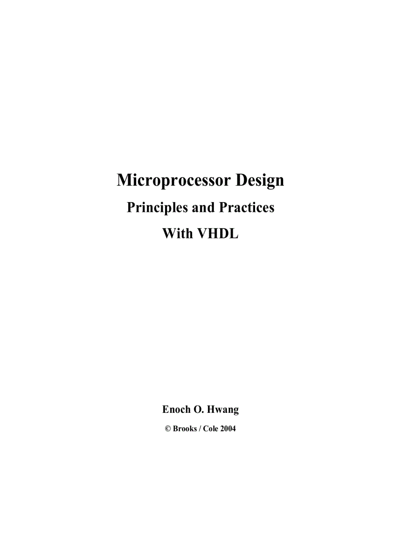 image for page Microprocessor Design Principles and Practices With VHDL