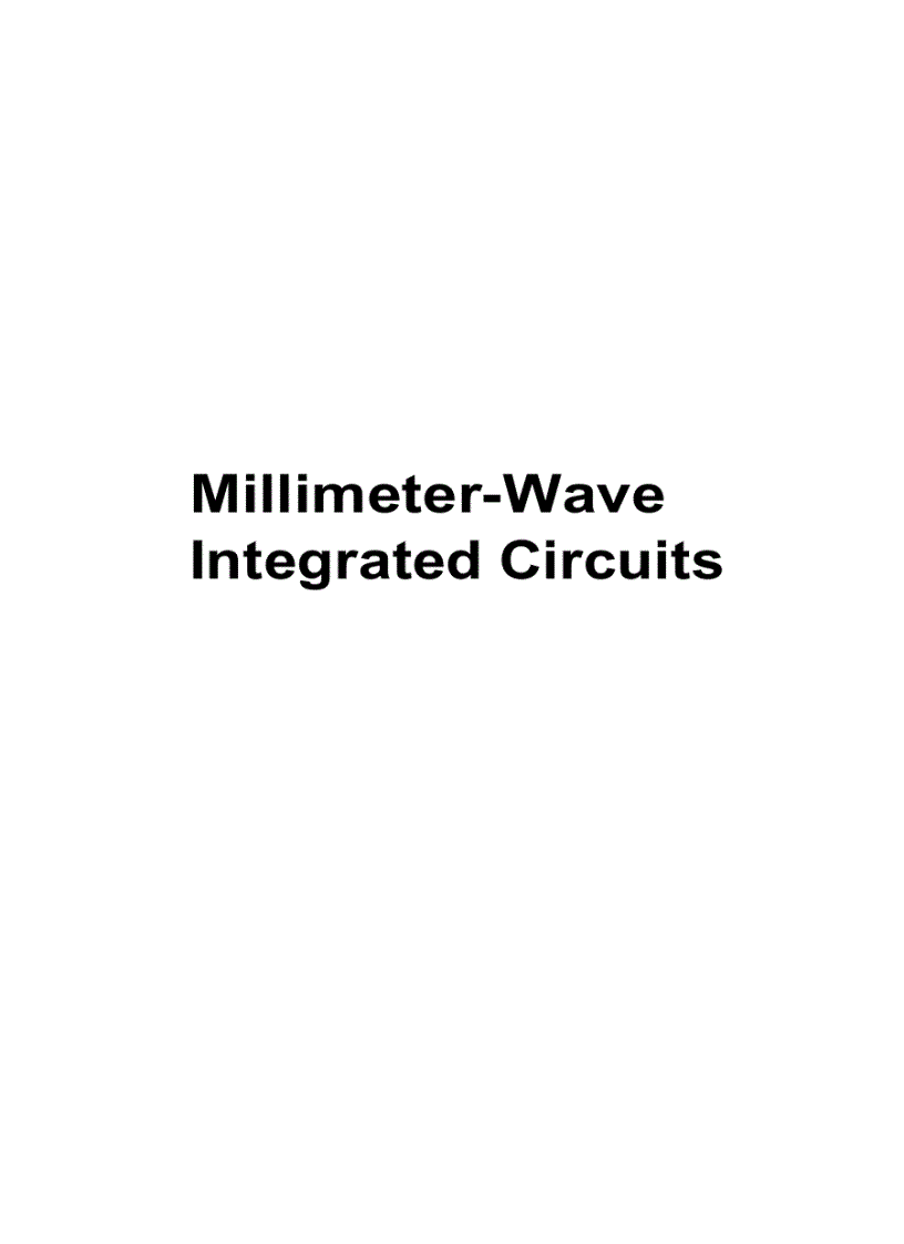 image for page Millimeter Wave Integrated Circuits