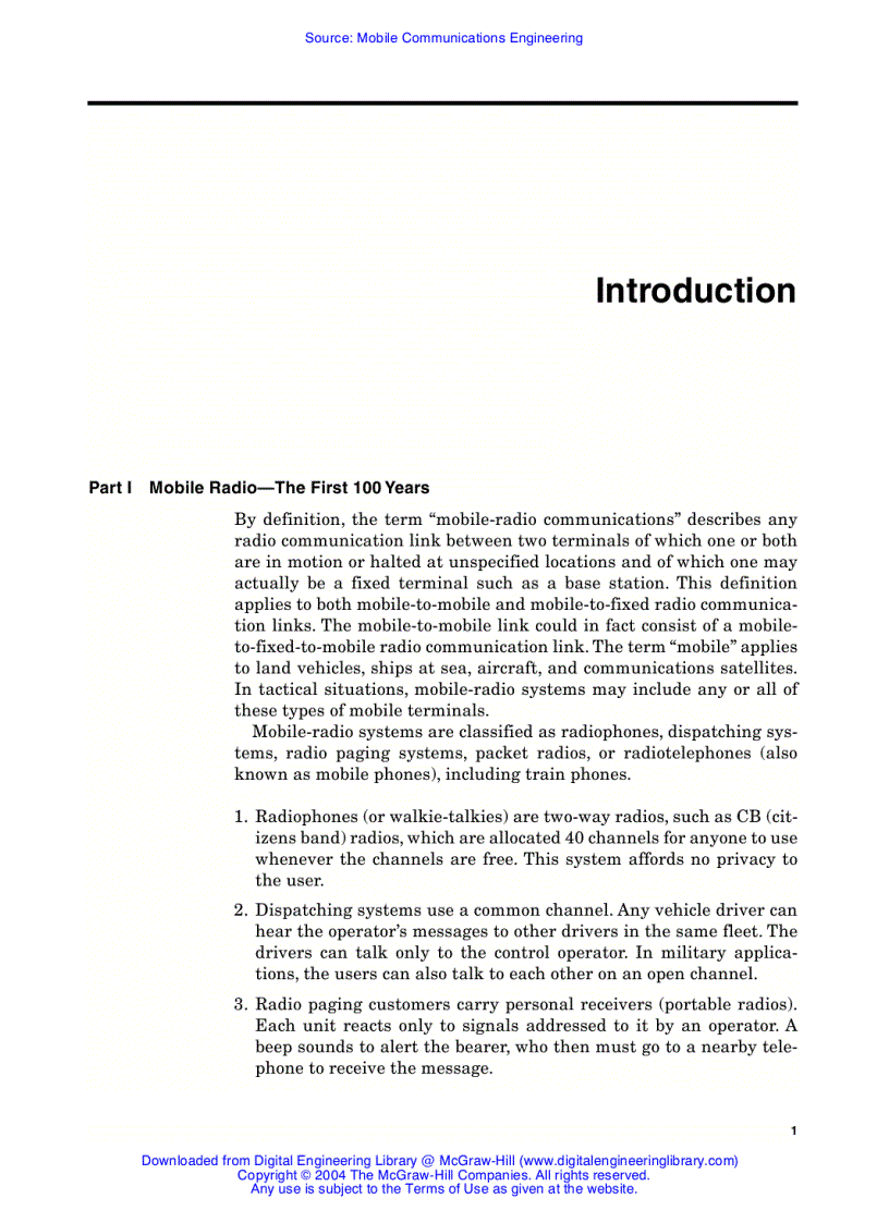 image for page Mobile Communications Engineering Theory and Applications Second Edition