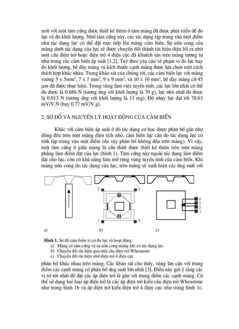 image for page Nghiên cứu chế tạo khảo sát các đặc trưng của cảm biến vi cơ đo lực