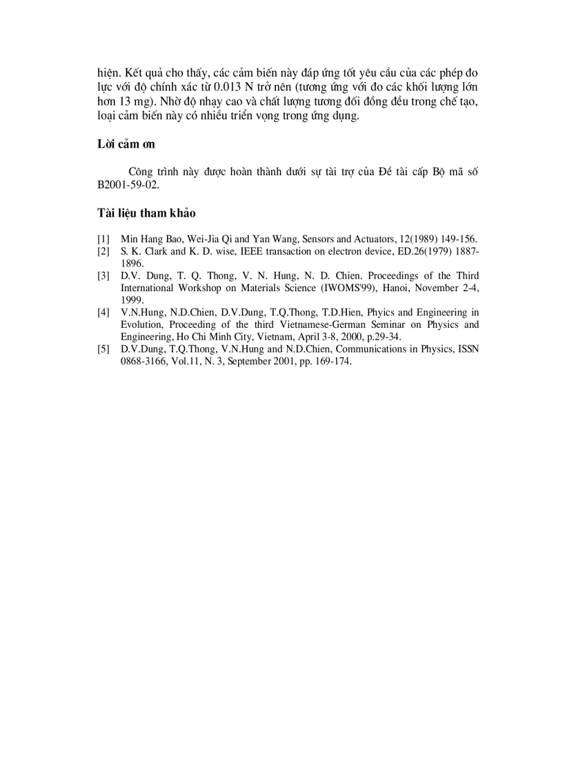image for page Nghiên cứu chế tạo khảo sát các đặc trưng của cảm biến vi cơ đo lực